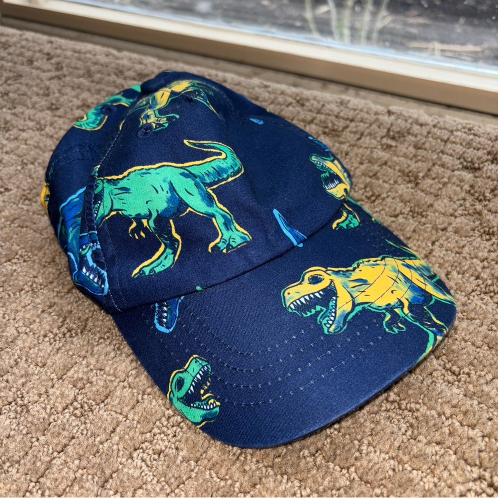 Carters Navy Dinosaur Print Baseball Cap dunk T. rex 2T 4T toddler